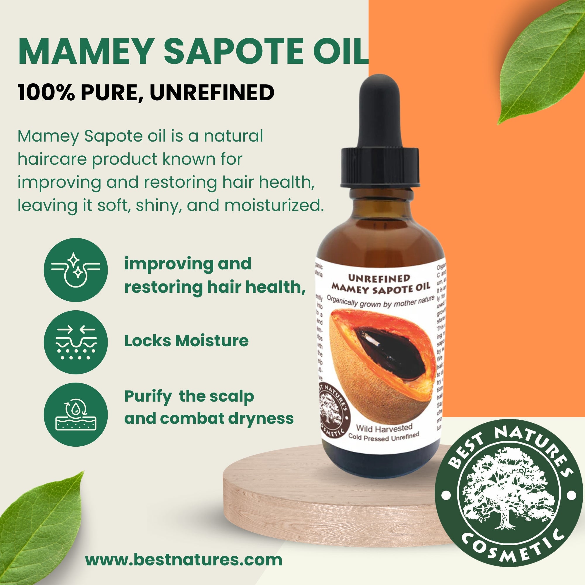Huile de Mamey Sapote (Sapuyulo) Bio – Pressée à Froid, Non Raffinée