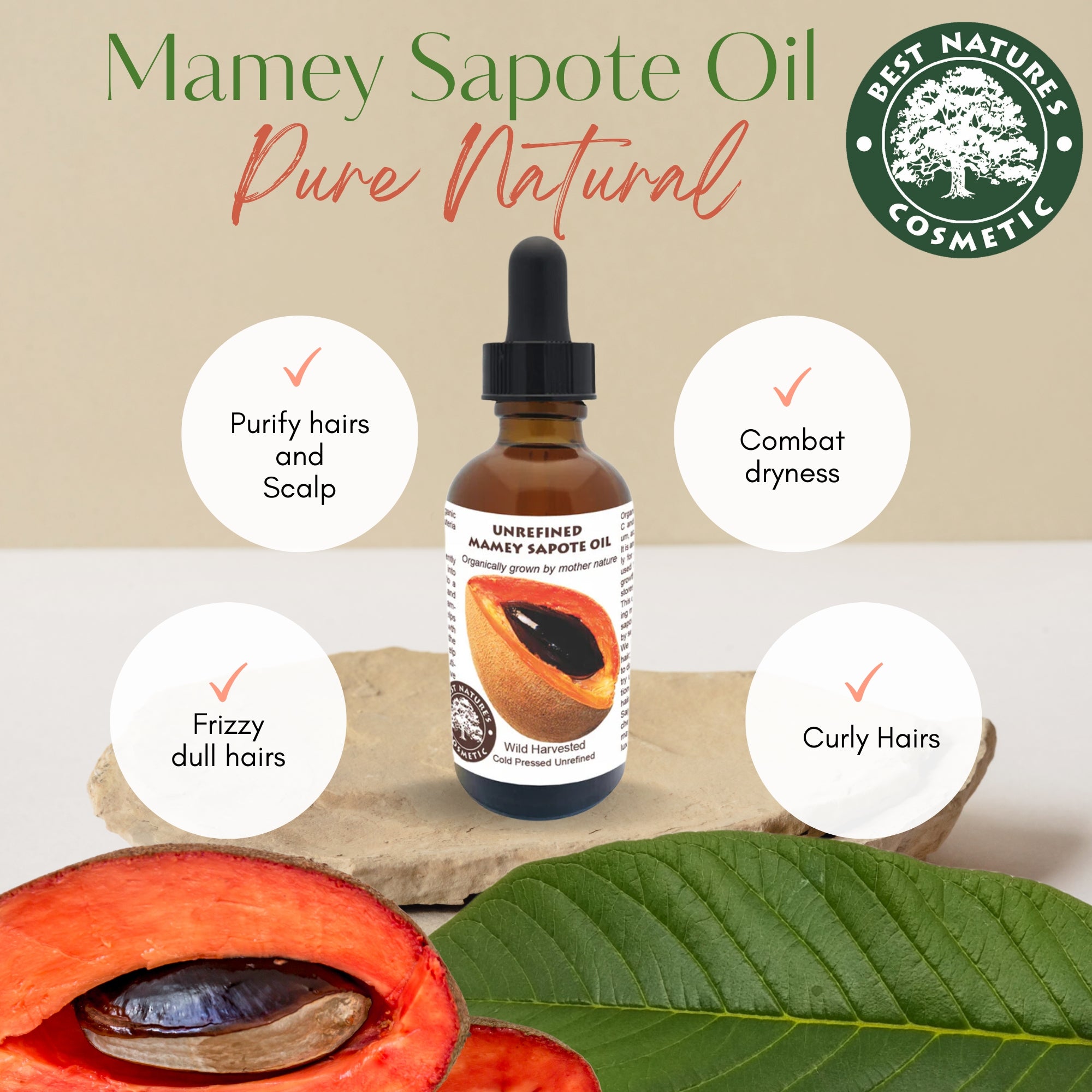 Huile de Mamey Sapote (Sapuyulo) Bio – Pressée à Froid, Non Raffinée